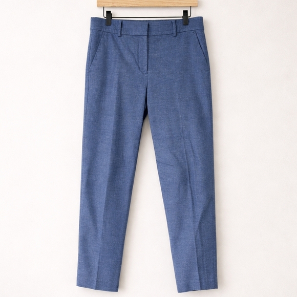 LOFT Pants - LOFT Riviera Slim Blue Ankle Pants Size 2 Cotton Stretch Tailored Work Pants